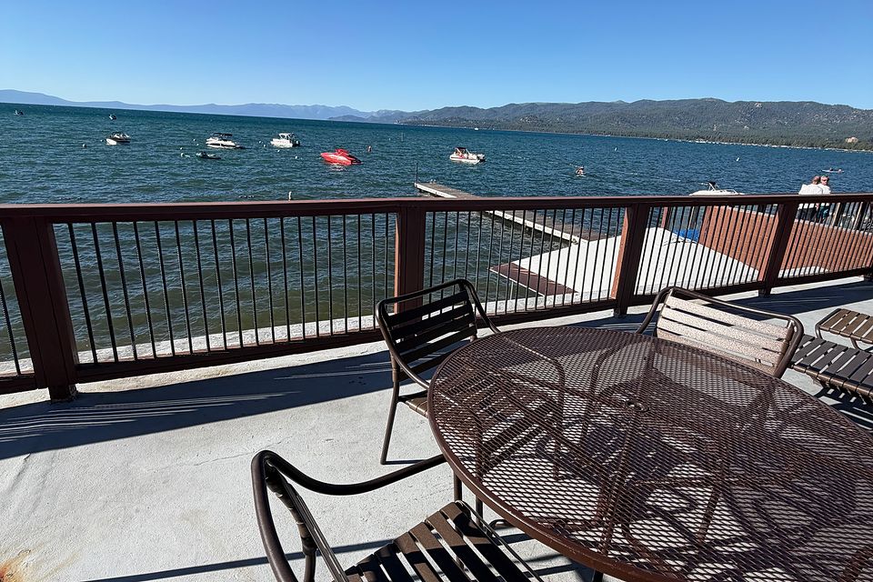Private deck with a Lake Tahoe view, Unit J