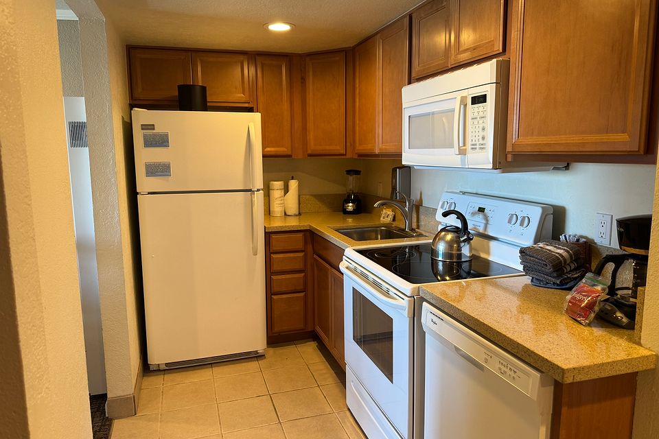 Kitchen, Unit T at the Beachcomber Inn